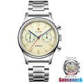 SEAKOSS Seagull 1963 Gooseneck 40mm Chronograph Sapphire Glass Men Pilot Seagull ST1901 Movement Mechanical Watches