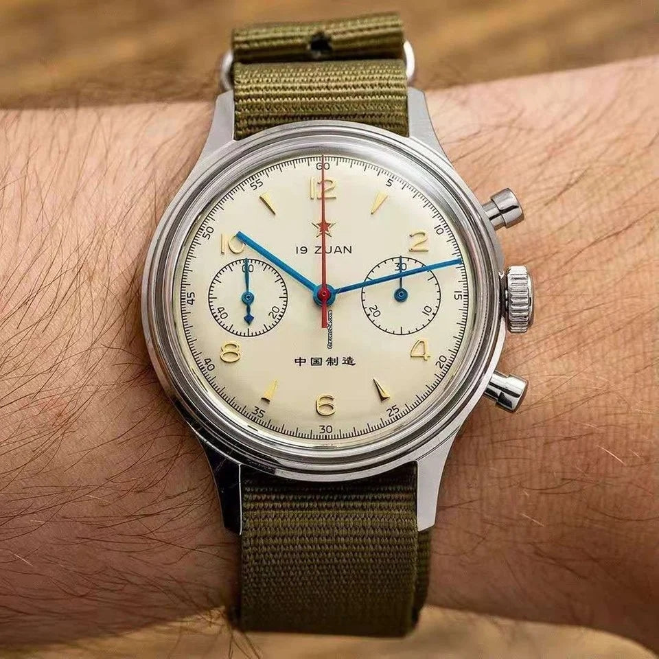SEAKOSS Seagull 1963 38mm Acrylic Glass Men Pilot Chronograph Mechanical Watches ST1901 Movement No Gooseneck