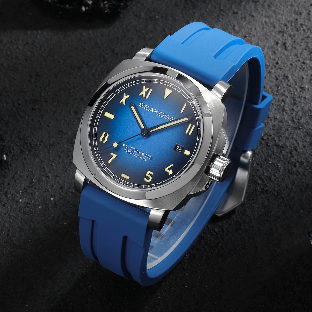EAKOSS 40mm Automatic Mechanical Watch for Men – Seagull ST1612 Movement, Sapphire Crystal, 10ATM Waterproof, Luminous Date Display