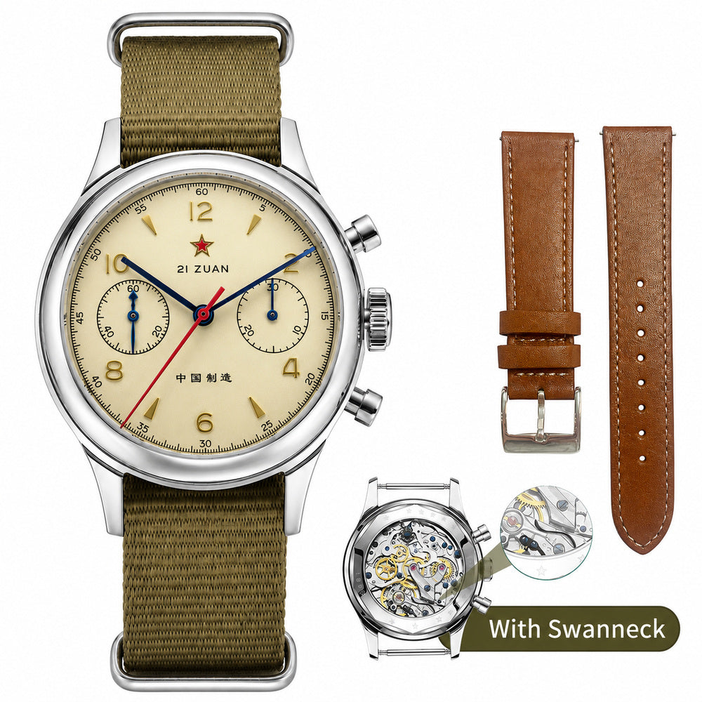 SEAKOSS Seagull 1963 Chronograph 38mm Sapphire Pilots ST1901 Hand Winding Movement Men's Mechanical Watches
