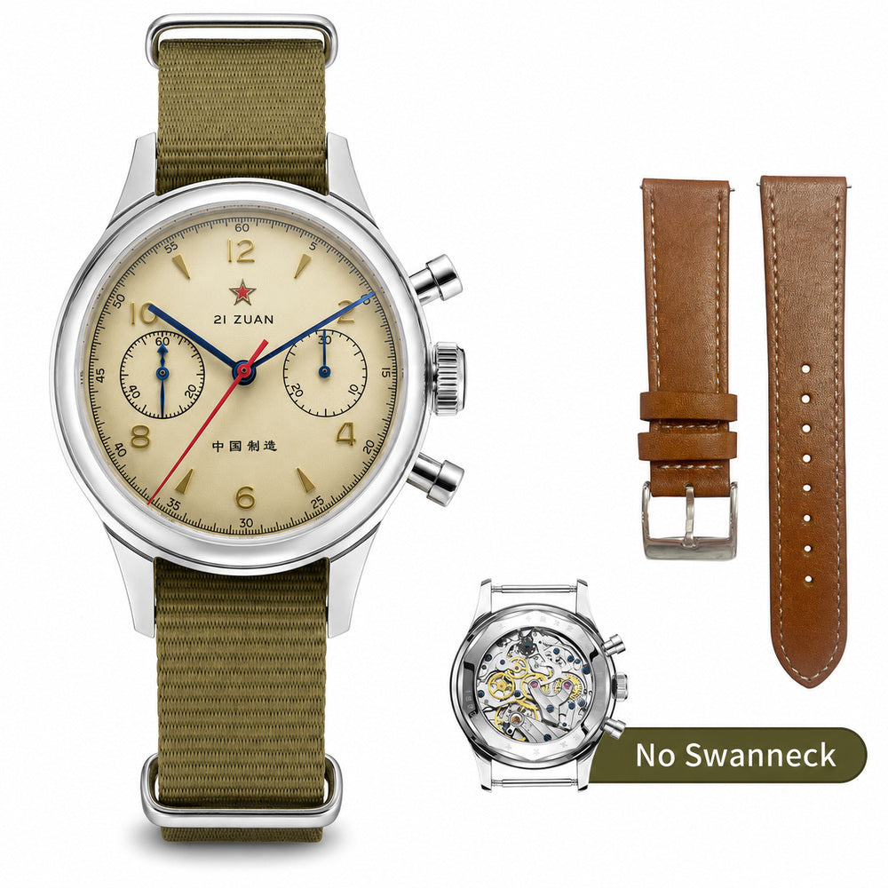 SEAKOSS 38mm Seagull 1963 Pilot Chronograph Watch Men ST1901 Hand Winding Movement Sapphire Glass Mechanical Wristwatches