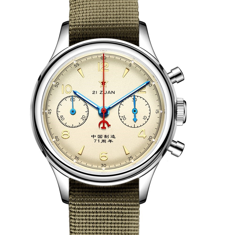 SEAKOSS 1963 Chronograph ST1901 Movement 38 40mm Pilots Hand  Lume Winding Men's Mechanical Watches Sapphire 30M Waterproof