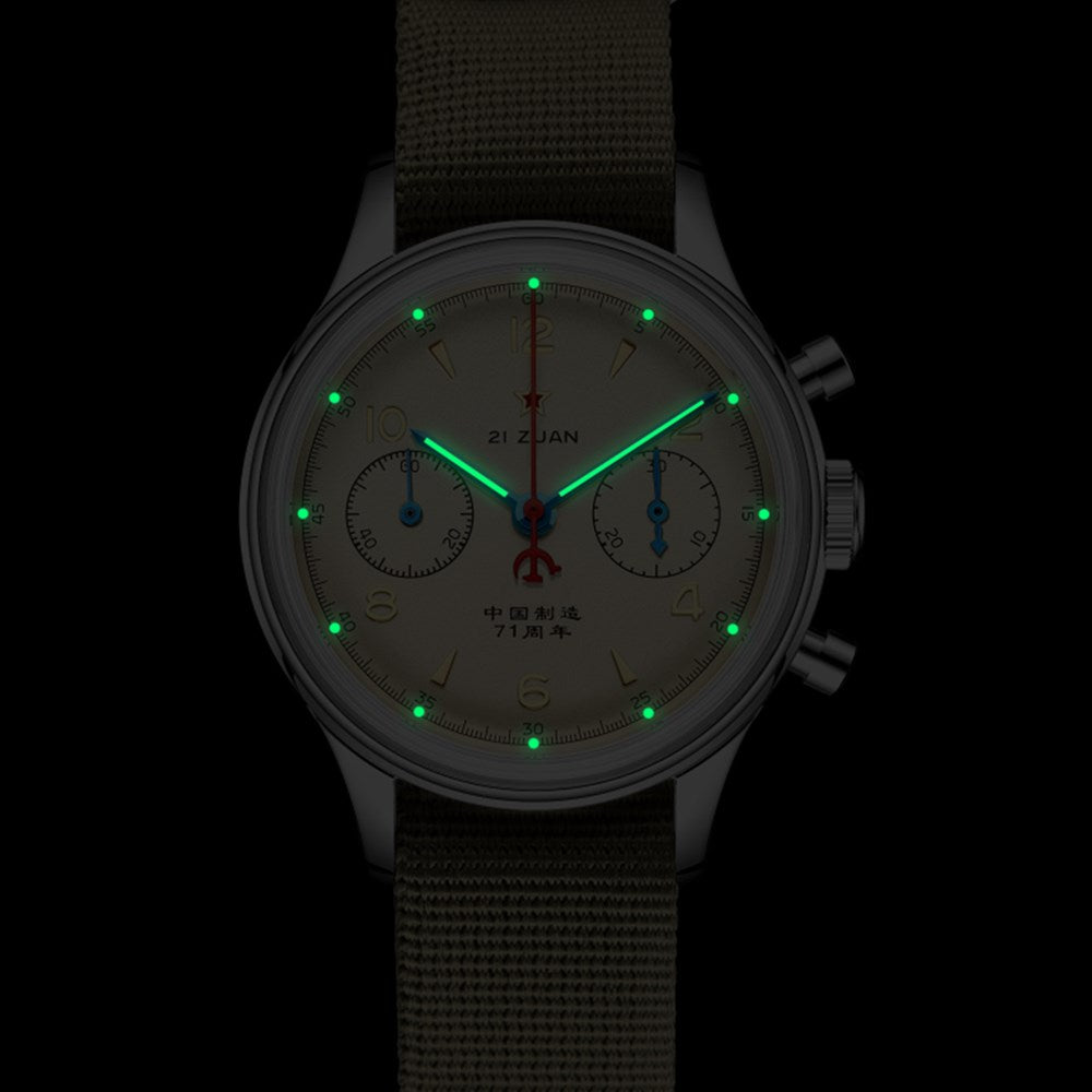 SEAKOSS 1963 Chronograph ST1901 Movement 38 40mm Pilots Hand  Lume Winding Men's Mechanical Watches Sapphire 30M Waterproof