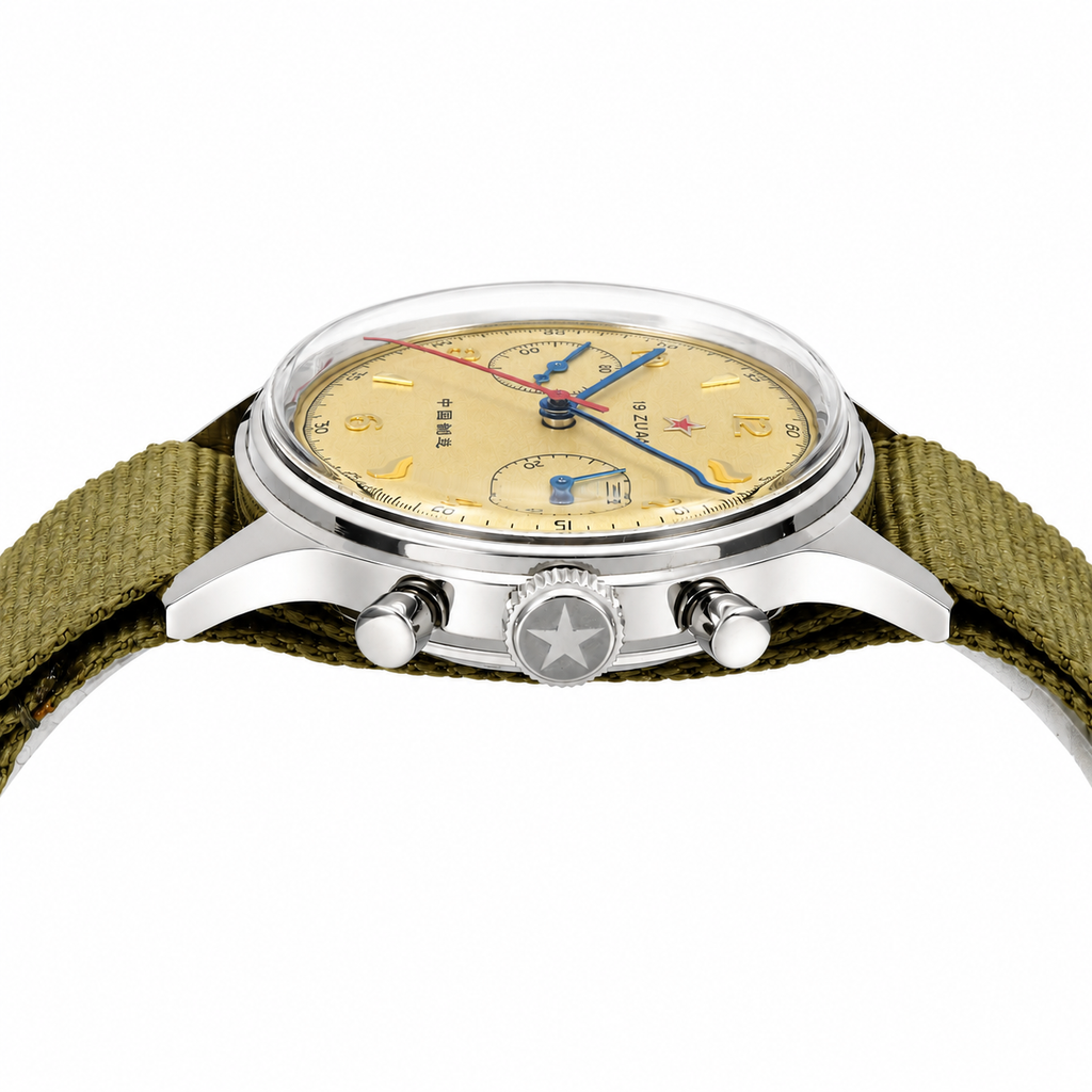 SEAKOSS Seagull 1963 Chronograph 38mm Acrylic Glass Original Seagull ST1901 Movement Men Mechanical Watch With Gooseneck