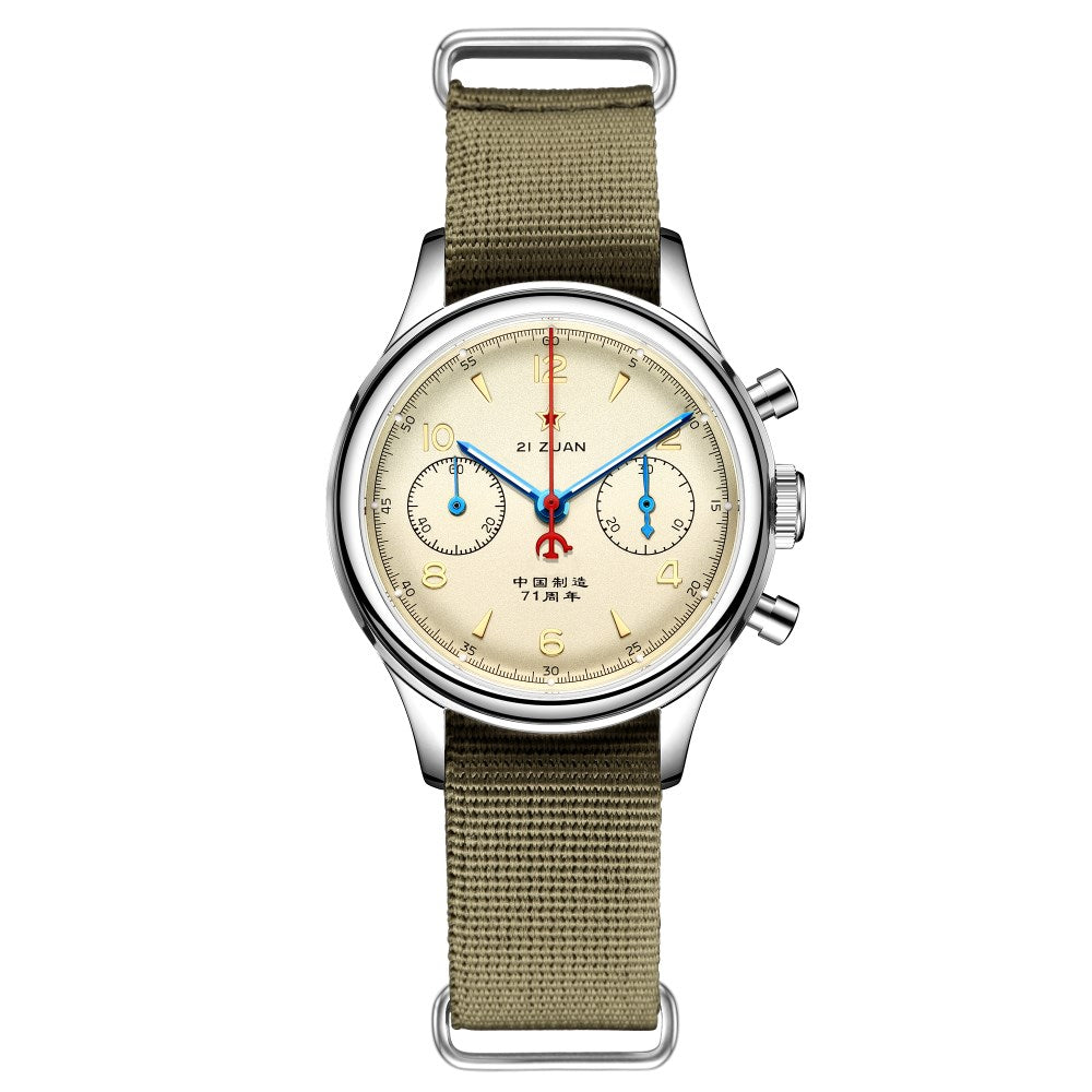 SEAKOSS 1963 Chronograph ST1901 Movement 38 40mm Pilots Hand  Lume Winding Men's Mechanical Watches Sapphire 30M Waterproof