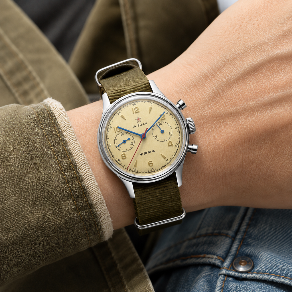 SEAKOSS Seagull 1963 Chronograph 38mm Acrylic Glass Original Seagull ST1901 Movement Men Mechanical Watch With Gooseneck