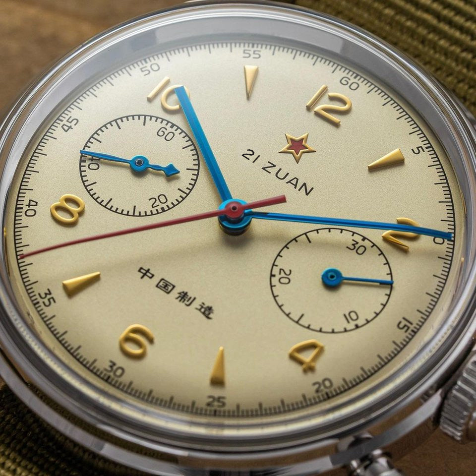 SEAKOSS 1963 Chronograph 38mm Sapphire Pilots Hand Winding Men's Mechanical Watches 30M Waterproof  ST1901 Movement