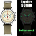 SEAKOSS 1963 Chronograph ST1901 Movement 38 40mm Pilots Hand  Lume Winding Men's Mechanical Watches Sapphire 30M Waterproof