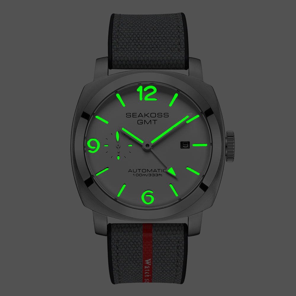 SEAKOSS GMT Automatic Watch for Men 45mm, Self Winding Mechanical Wrist Watch with Seagull ST2557 Movement, Sapphire Crystal, 10ATM Waterproof, Luminous Hands, Stainless Steel Date Watch（副本）（副本）