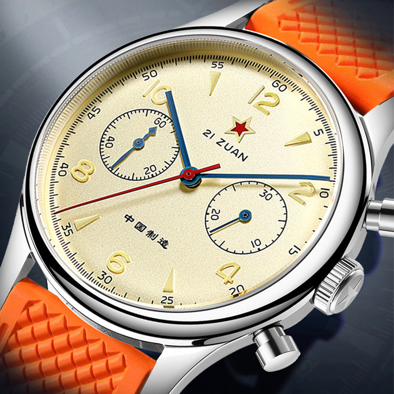SEAKOSS 40mm Seagull 1963 Chronograph Men's Watch ST1901 Movement Sapphire Gooseneck Wristwatches FKM Silicone Strap