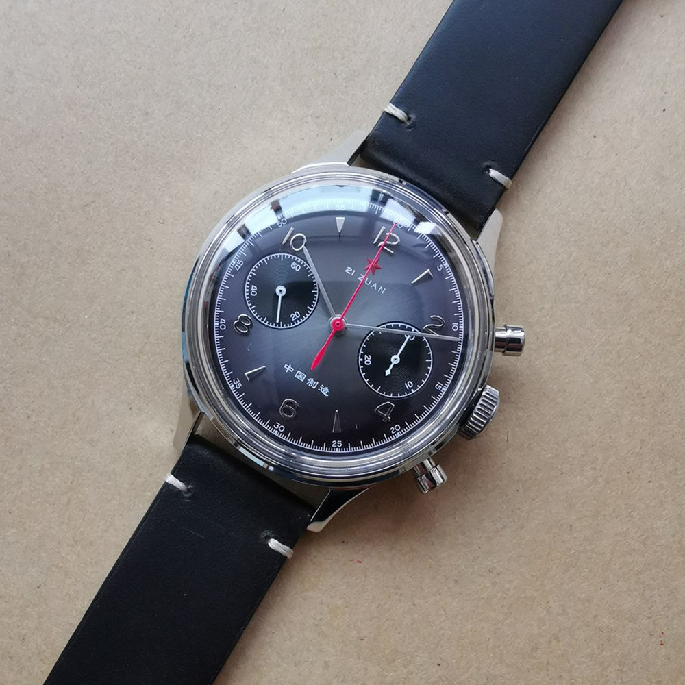 SEAKOSS 38mm Grey 1963 Chronograph Watches For Men Seagull ST1901 Movement Sapphire Pilot Military Mechanical Wristwatches