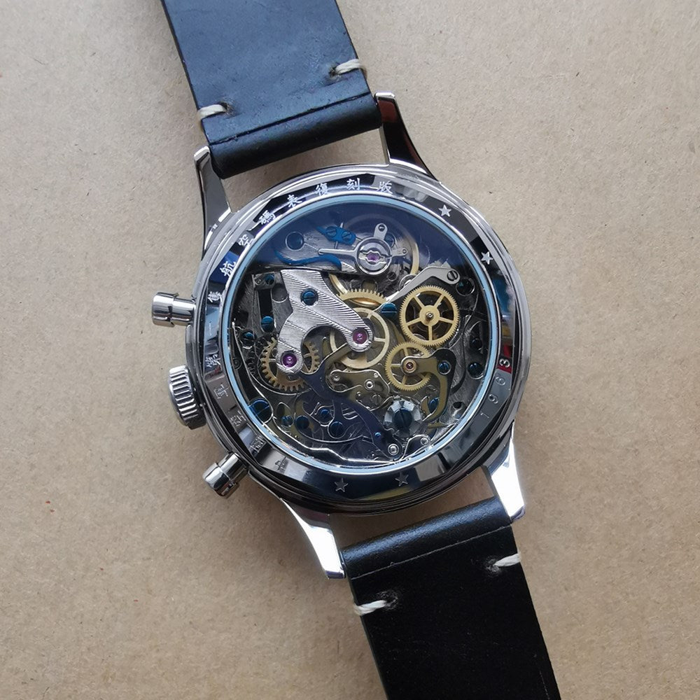 SEAKOSS 38mm Grey 1963 Chronograph Watches For Men Seagull ST1901 Movement Sapphire Pilot Military Mechanical Wristwatches