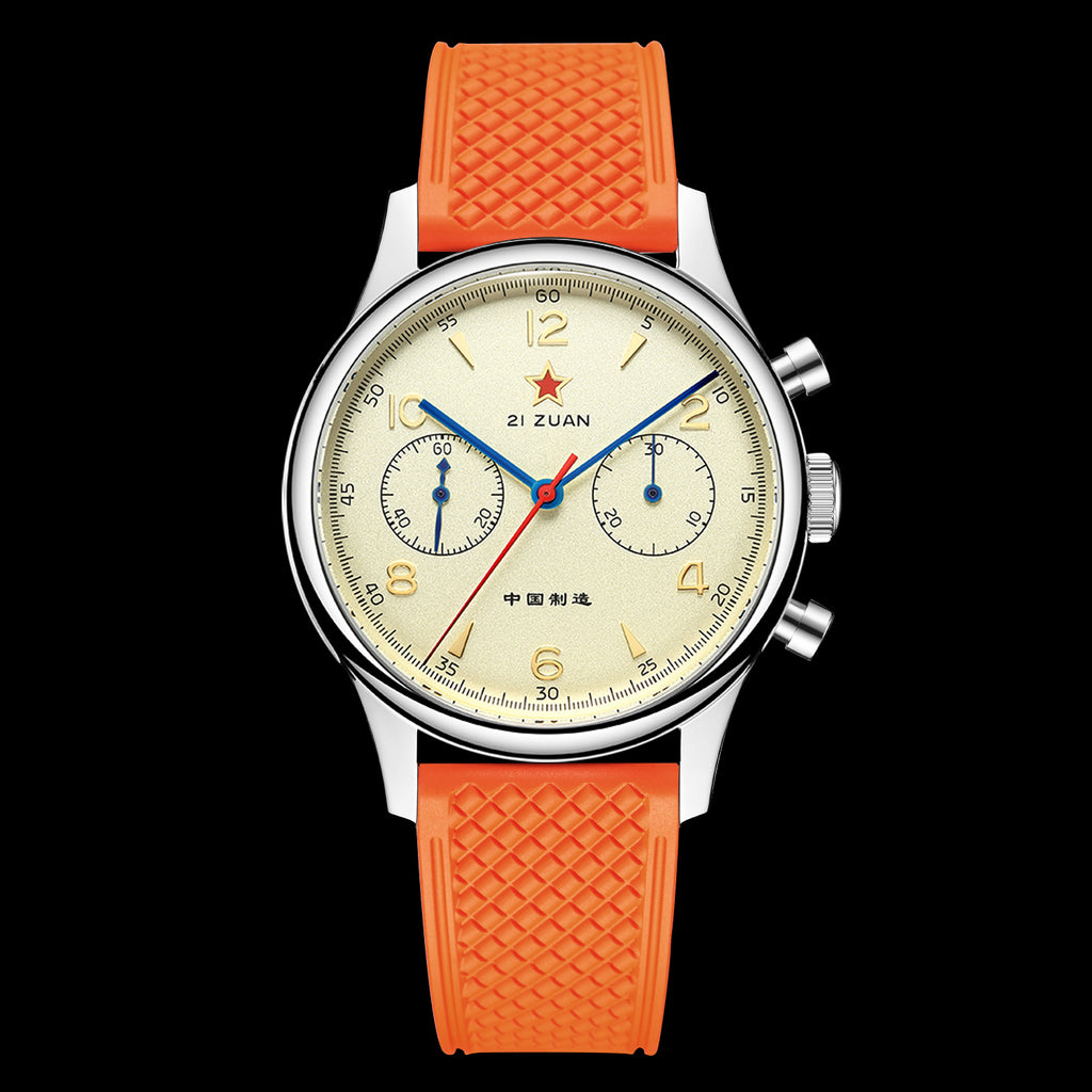 SEAKOSS 40mm Seagull 1963 Chronograph Men's Watch ST1901 Movement Sapphire Gooseneck Wristwatches FKM Silicone Strap
