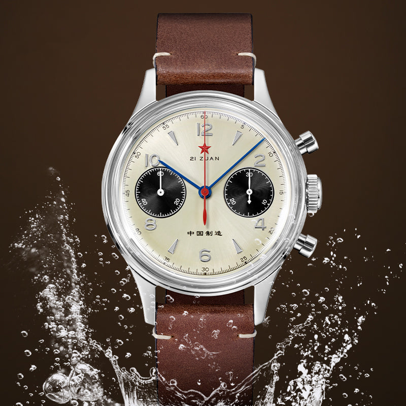 SEAKOSS 38mm Men 1963 Chronograph Watches Seagull ST1901 Movement Sapphire  Mechanical Wristwatches Yellow  Color