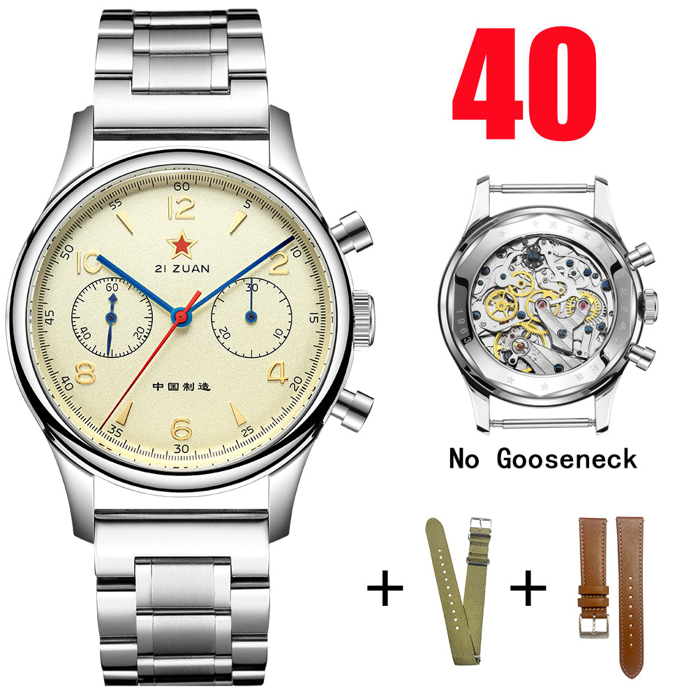 SEAKOSS Seagull 1963 40mm Chronograph Sapphire Glass Men Pilot Seagull ST1901 Movement Mechanical Watches