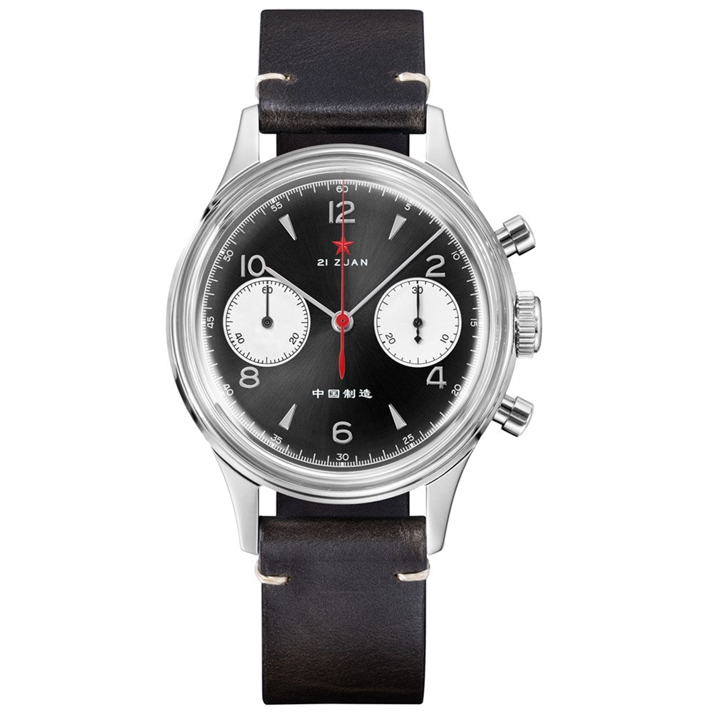 SEAKOSS 38mm Men 1963 Chronograph Watches Seagull ST1901 Movement Sapphire  Mechanical Wristwatches Black Color