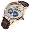 SEAKOSS Male Dual Earth Rotating Mechanical Men's Watch Automatic Movement Waterproof Clock Pilots 1963 Flywheel Wristwatches