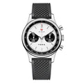 Seagull 1963 40mm Panda Chronograph Men Black FKM Silicone Strap Sapphire Luminous Mechanical Wrist Watches