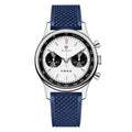 Seagull 1963 40mm Panda Chronograph Men Blue FKM Silicone Strap Sapphire Luminous Mechanical Wrist Watches（副本）