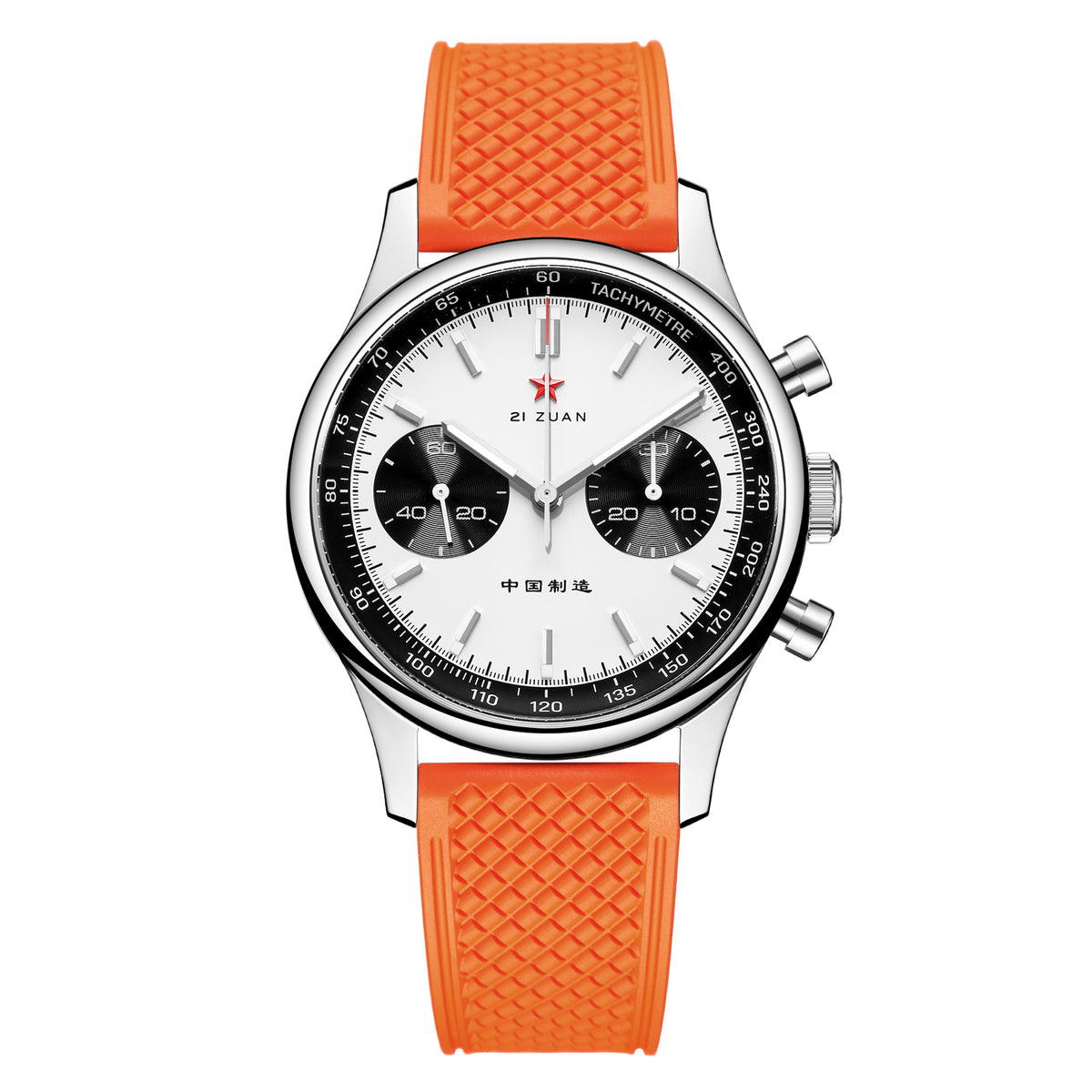 Seagull 1963 40mm Panda Chronograph Watch Men FKM Silicone Strap Sapphire Luminous Mechanical Wrist Watches
