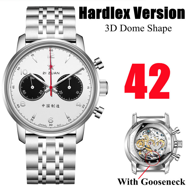 SEAKOSS Panda Seagull 1963 42mm Chronograph 3D Dome Hardlex Glass Men Pilot Seagull ST1901 Movement Mechanical Watches