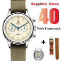 SEAKOSS Classic 1963 Men Chronograph Watch ST1901 Movement Hand Winding Mechanical Pilot Wristwatch Sapphire 30M Waterproof