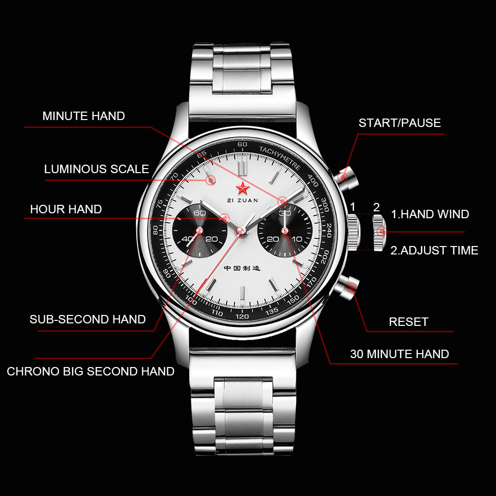 SEAKOSS Seagull 1963 Chronograph 40mm  Sapphire Glass Men Pilot ST1901 Movement Mechanical Watches