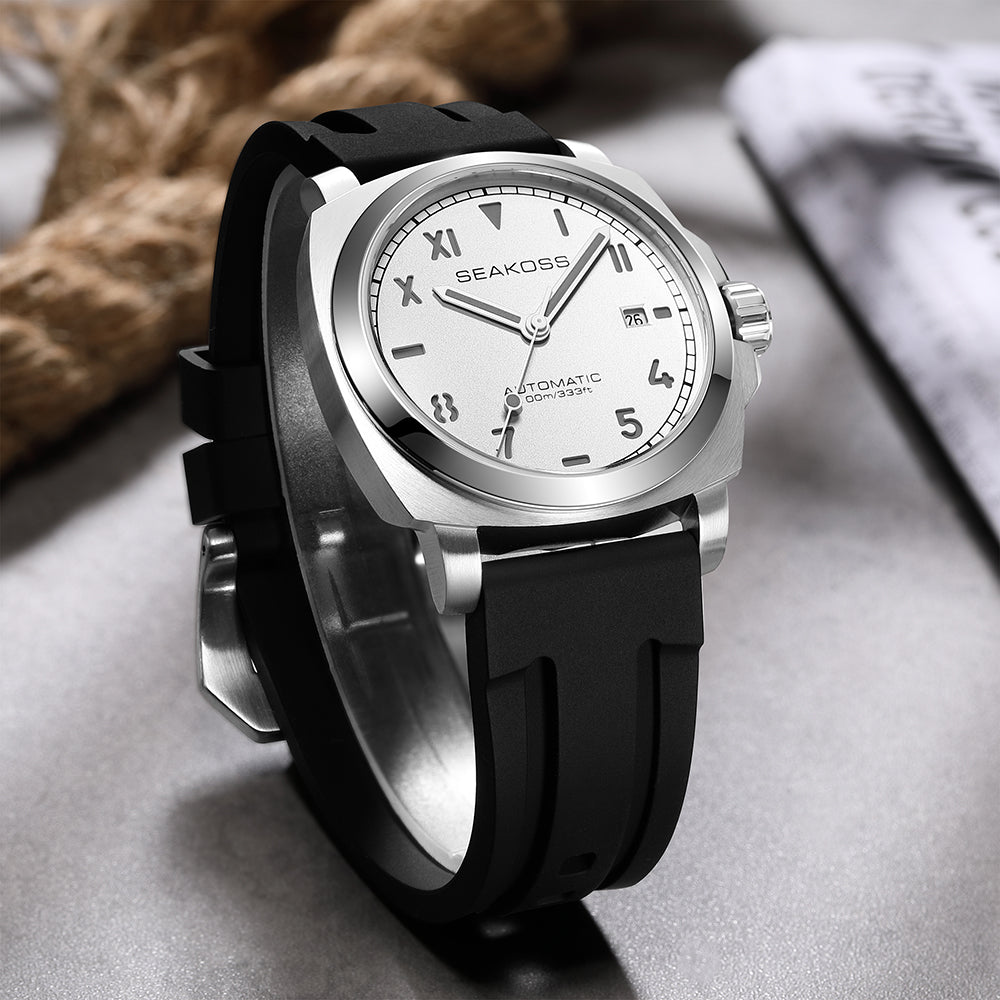 SEAKOSS Luxury Automatic Watch for Men – 40mm Seagull ST1612 Mechanical Movement, Sapphire Crystal, 10ATM Waterproof Sports Watch