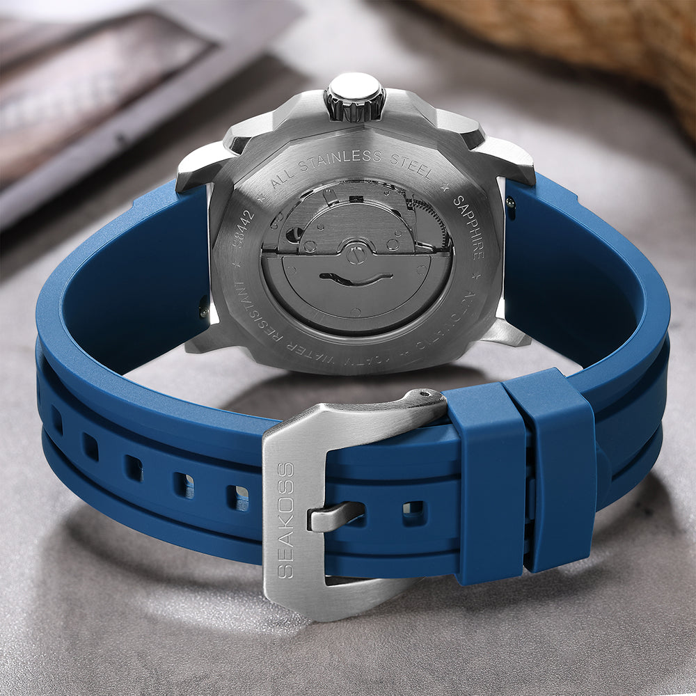 EAKOSS 40mm Automatic Mechanical Watch for Men – Seagull ST1612 Movement, Sapphire Crystal, 10ATM Waterproof, Luminous Date Display