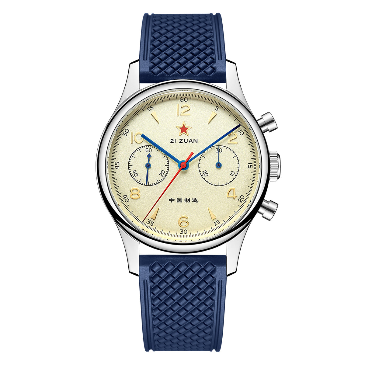 SEAKOSS 38mm 40mm Seagull 1963 Chronograph Men's FKM Silicone Strap ST1901 Movement Sapphire Mechanical Wristwatches