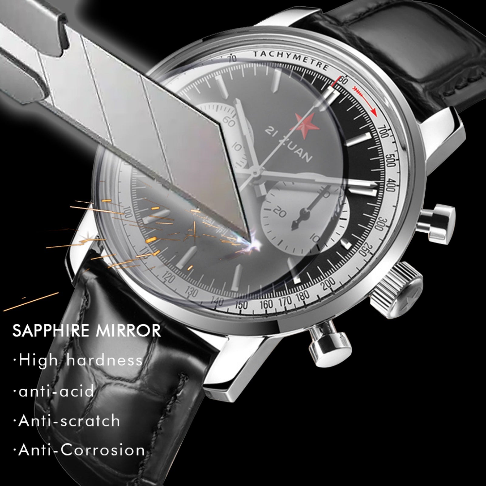 SEAKOSS 42mm 1963 Chronograph Watches Men 1963 Hand Winding Seagull Movement Sappire Super Luminous Mechanical Wristwatches