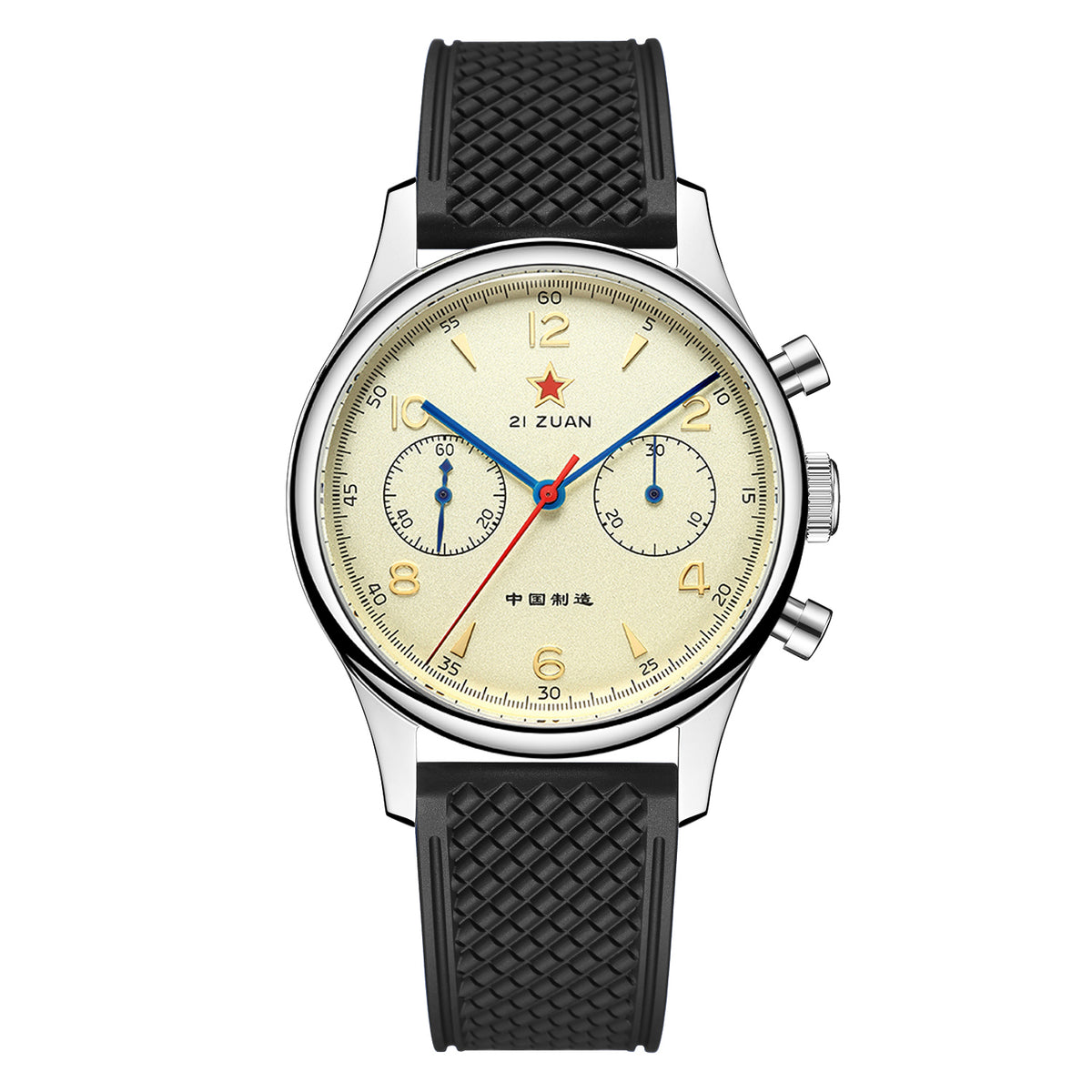 SEAKOSS 38mm 40mm Seagull 1963 Chronograph Men's Watch ST1901 Movement Sapphire Wristwatches FKM Silicone Strap