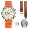 SEAKOSS 38mm 40mm Seagull 1963 Chronograph FKM Silicone Strap Men's ST1901 Movement Sapphire Wrist Watches