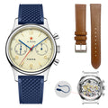 SEAKOSS 38mm 40mm Seagull 1963 Chronograph Men's FKM Silicone Strap ST1901 Movement Sapphire Mechanical Wristwatches