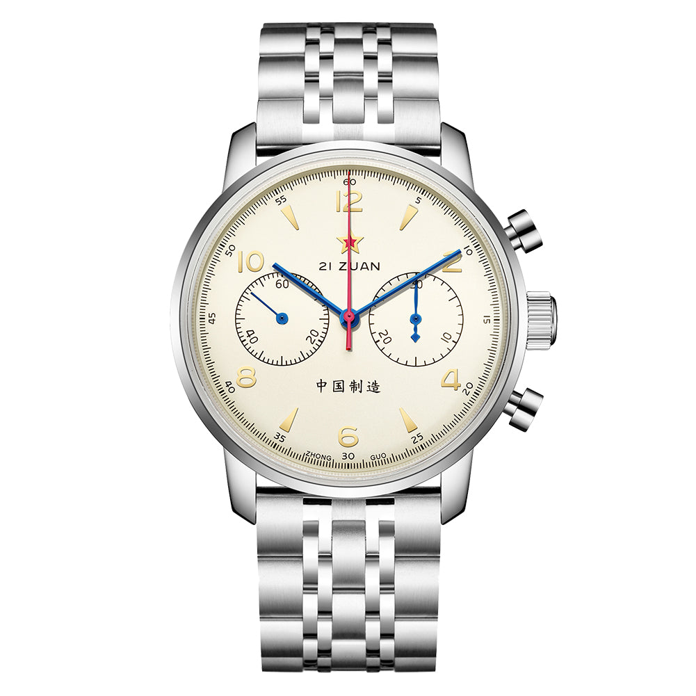 SEAKOSS Seagull 1963 42mm Gooseneck Chronograph Sapphire Glass Men Pilot Seagull ST1901 Movement Mechanical Watches