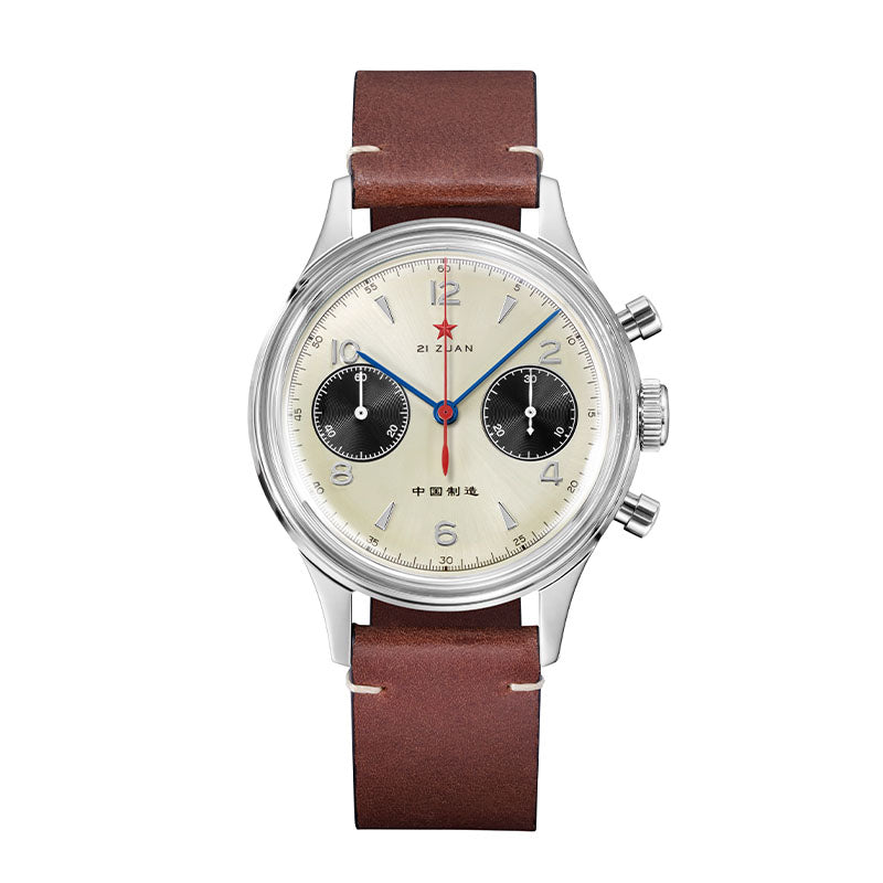 SEAKOSS 38mm Men 1963 Chronograph Watches Seagull ST1901 Movement Sapphire  Mechanical Wristwatches Yellow  Color