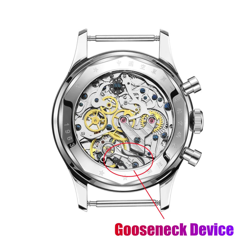 SEAKOSS 1963 Chronograph 38mm Sapphire Pilots Hand Winding Men's Mechanical Watches 30M Waterproof  ST1901 Movement