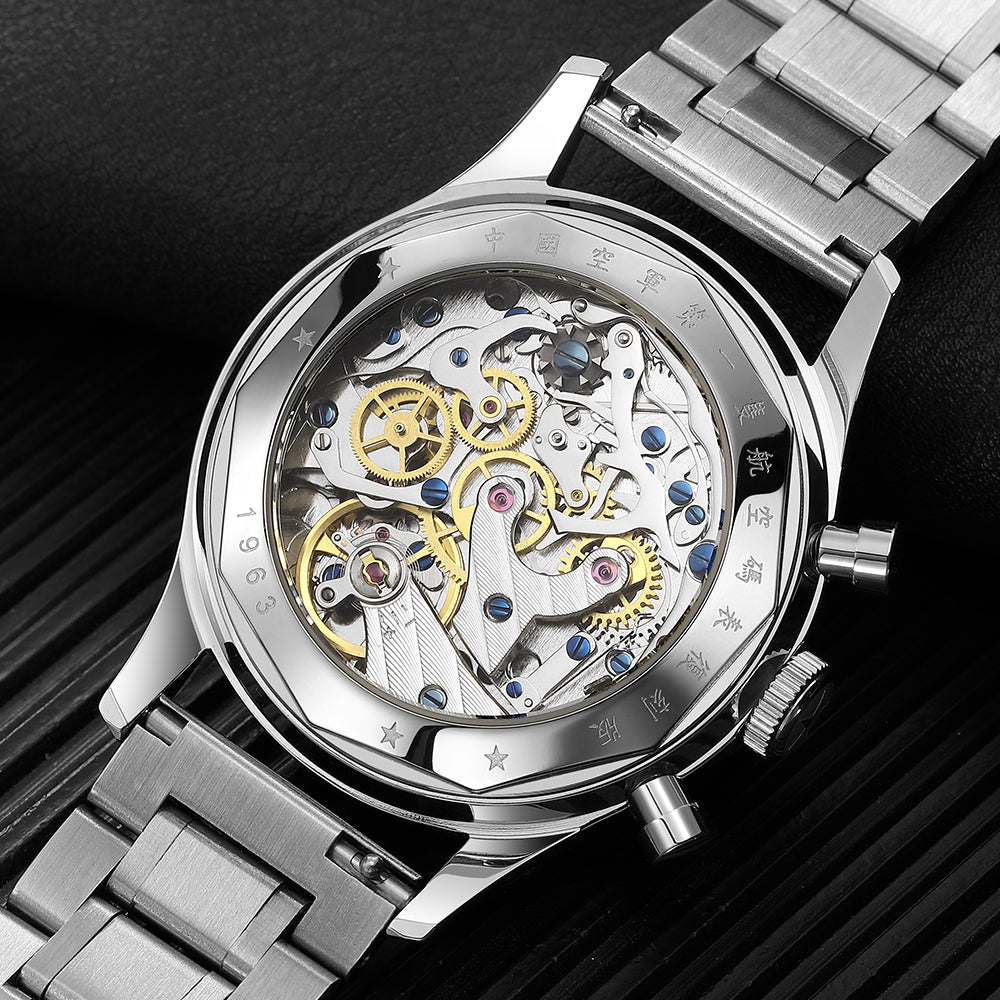 SEAKOSS Seagull 1963 Chronograph 40mm Sapphire Glass Men Pilot ST1901 Movement Mechanical Watches With Gooseneck