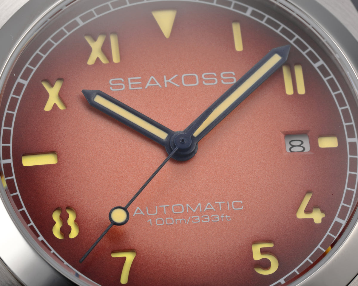 SEAKOSS 40mm Men's Automatic Watch – Seagull ST1612 Self-Winding Mechanical Movement, Sapphire Crystal, 10ATM Waterproof, Luminous Date Watch