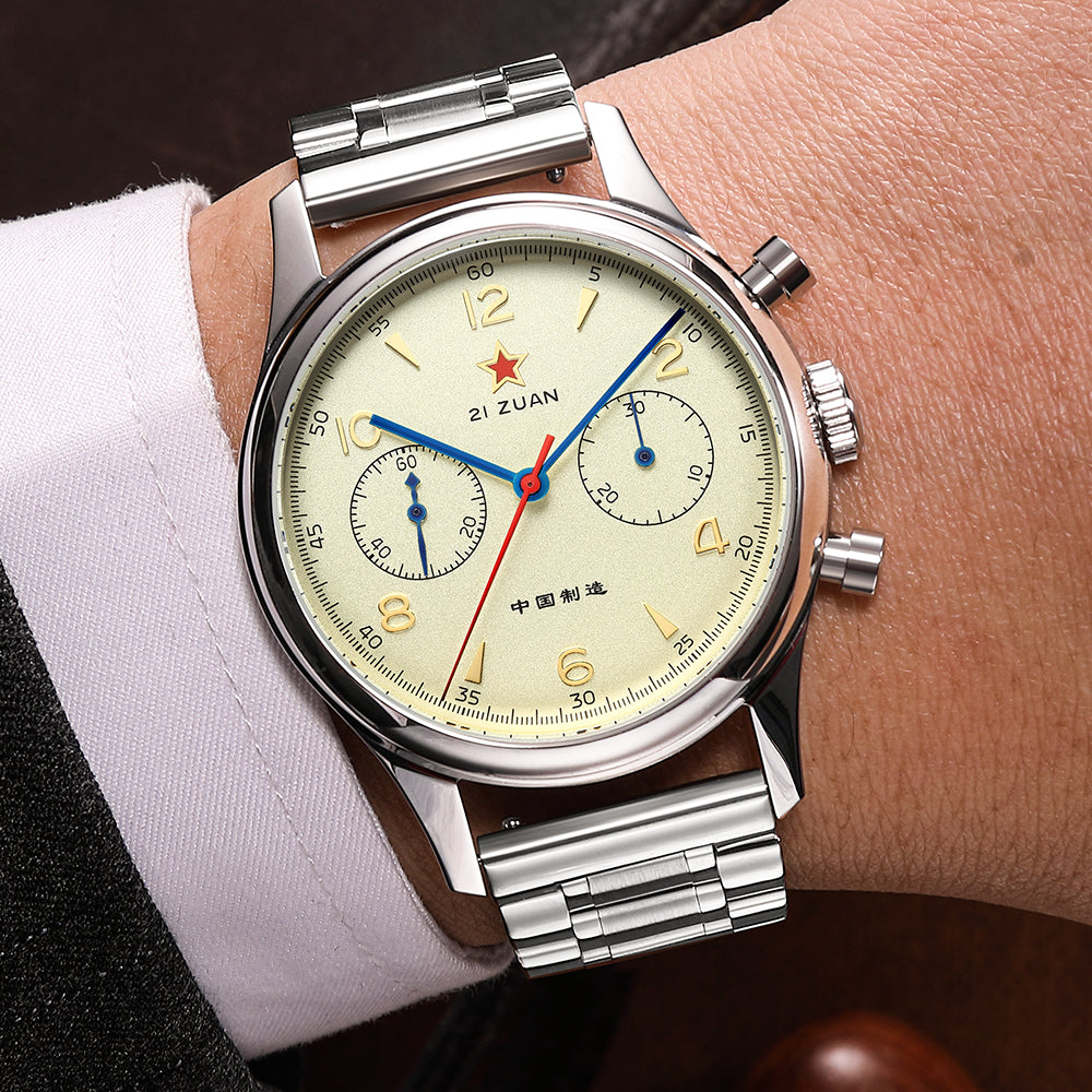 SEAKOSS Seagull 1963 38mm Chronograph Gooseneck Sapphire Glass Men Pilot Seagull ST1901 Movement Mechanical Watches