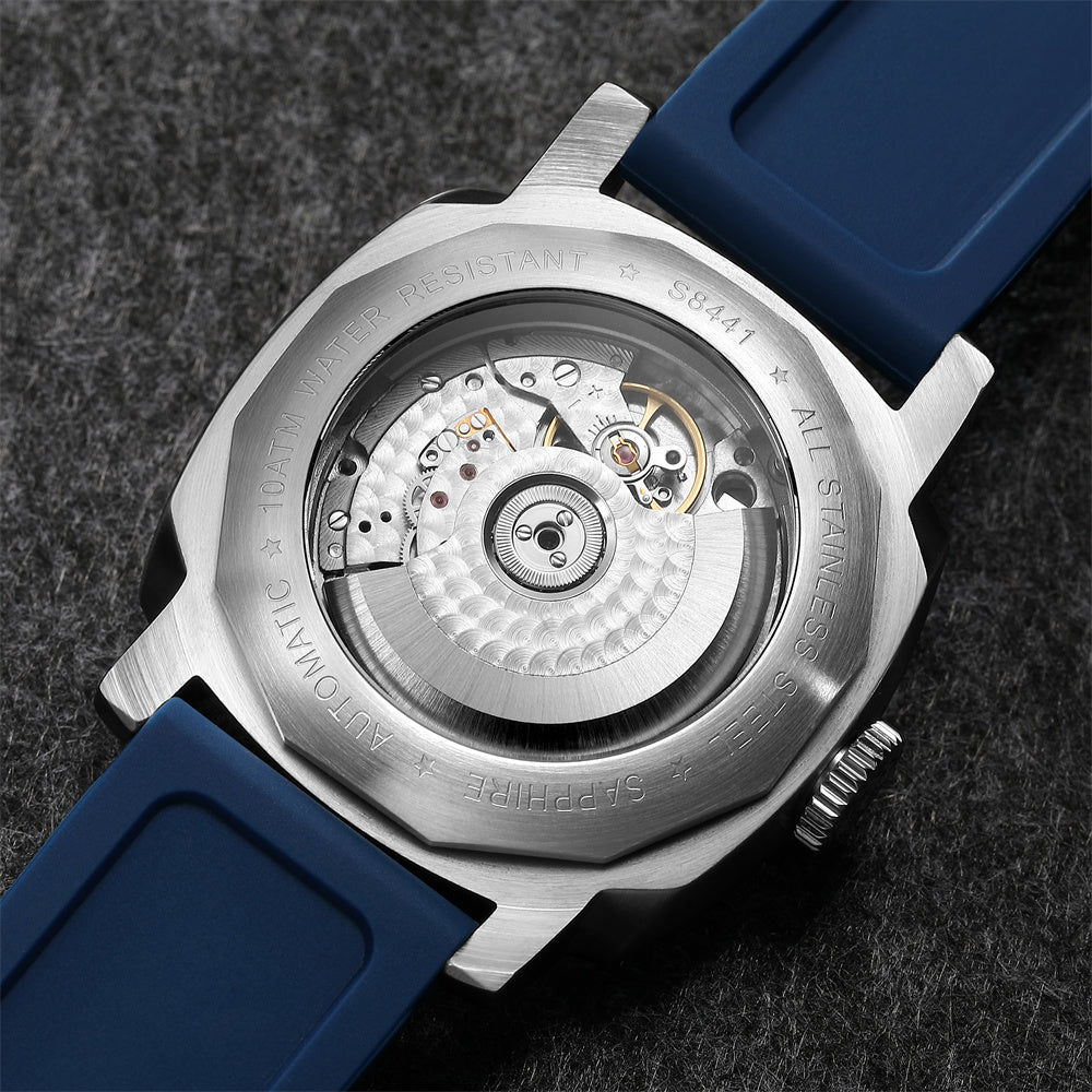 SEAKOSS GMT Automatic Watch for Men 43mm, Self Winding Mechanical Wrist Watch with Seagull ST2557 Movement, Sapphire Crystal, 10ATM Waterproof, Luminous Hands, Stainless Steel Date Watch