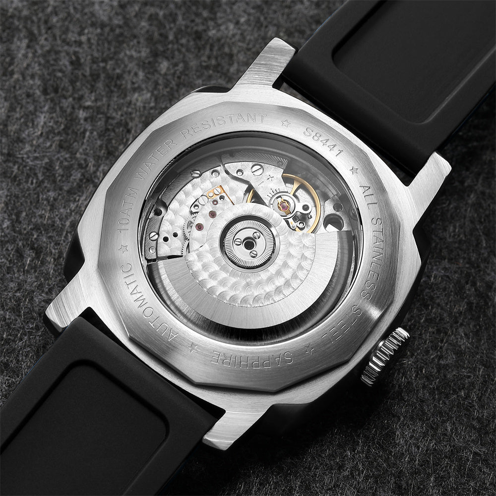 SEAKOSS GMT Men Automatic Watch - Seagull ST2557 Movement, Sapphire Crystal, 316L Stainless Steel Luminous Mechanical Wristwatch for Men