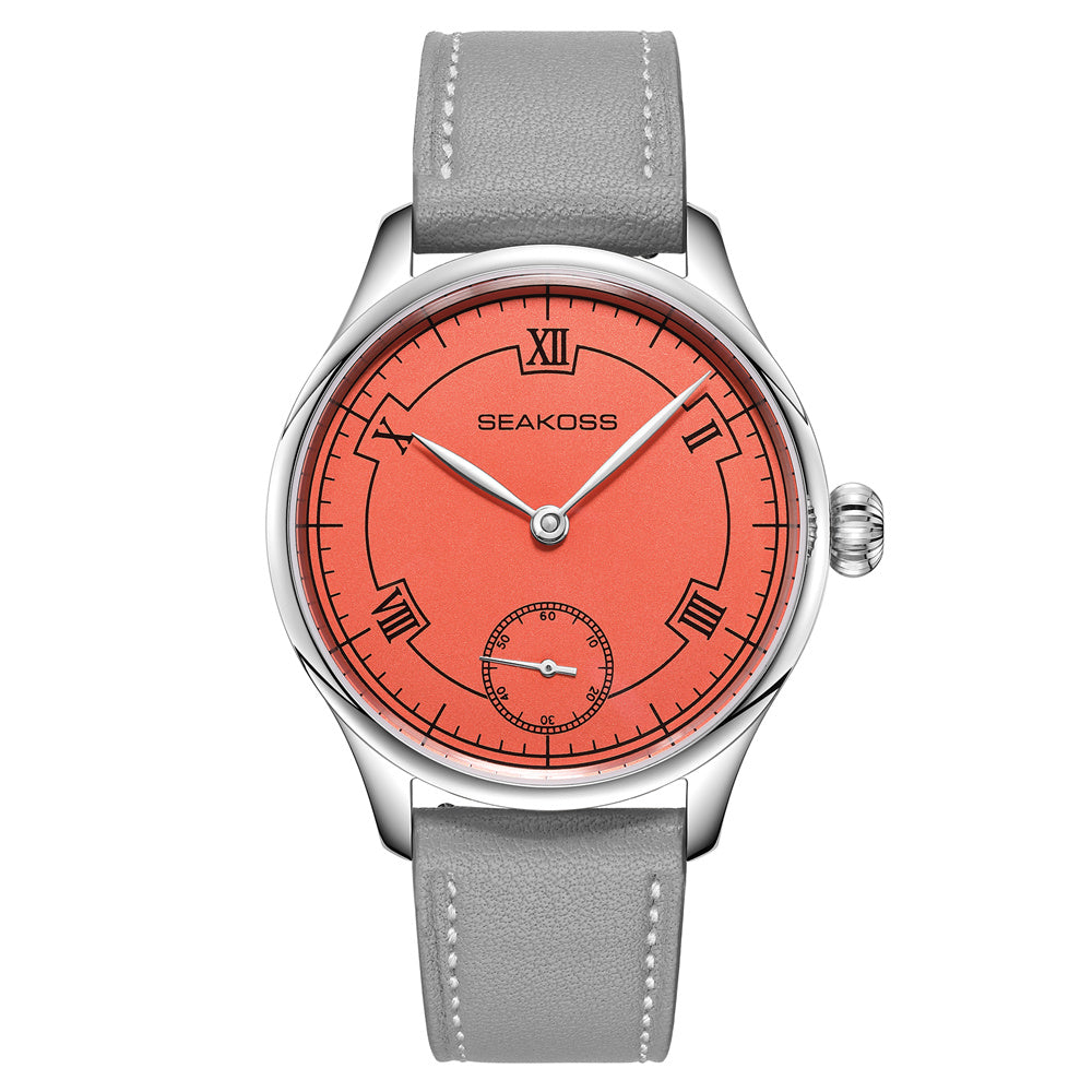 SEAKOSS 41mm Men's Automatic Mechanical Watch Original Seagull ST3621 Movement Sapphire Crystal 5ATM Waterproof Leather Strap Dress Watch