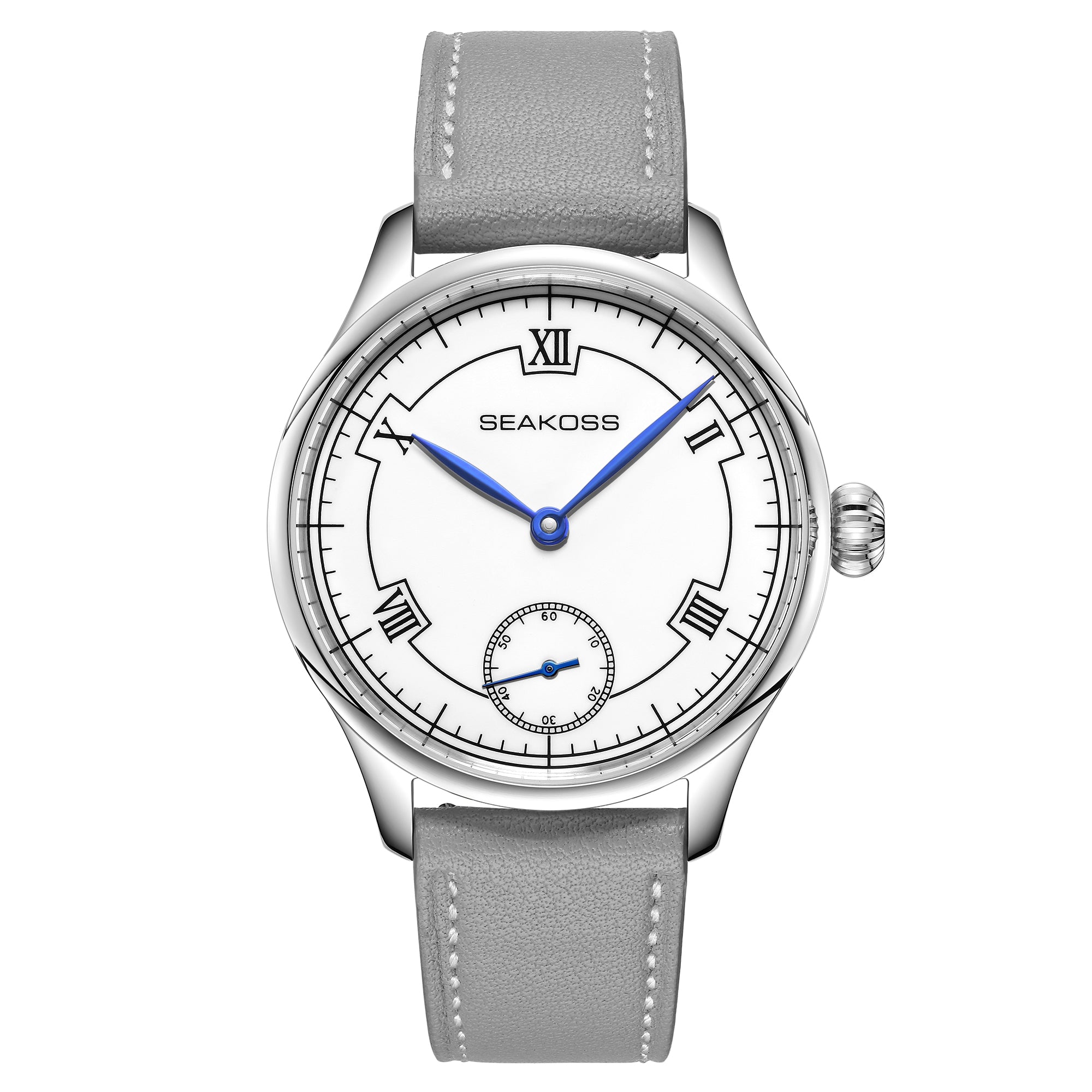 SEAKOSS 41mm Men's Automatic Mechanical Watch Original Seagull ST3621 Movement Sapphire Crystal 5ATM Waterproof Leather Strap Dress Watch