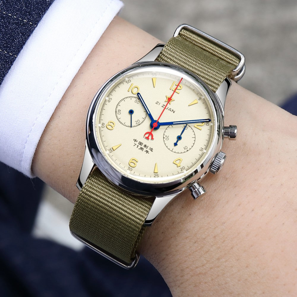 SEAKOSS 1963 Chronograph 38mm Luminous Dial Seagull ST1901 Movement Pilot Hand Winding Men's Chrono Mechanical Watches Sapphire Glass