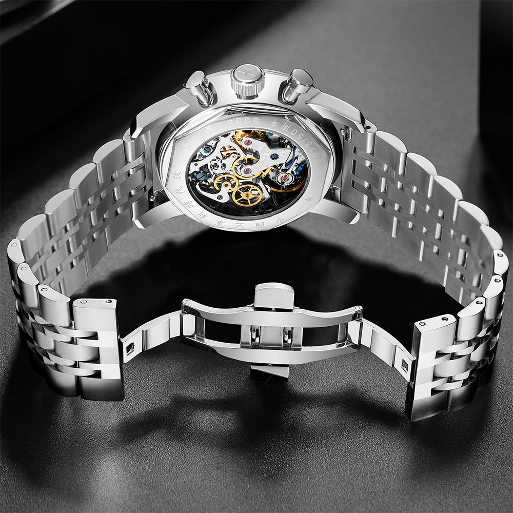 SEAKOSS Seagull 1963 42mm Gooseneck Chronograph Sapphire Glass Men Pilot Seagull ST1901 Movement Mechanical Watches