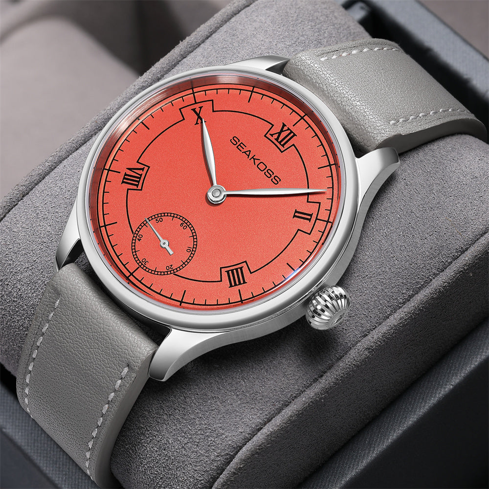 SEAKOSS 41mm Men's Automatic Mechanical Watch Original Seagull ST3621 Movement Sapphire Crystal 5ATM Waterproof Leather Strap Dress Watch