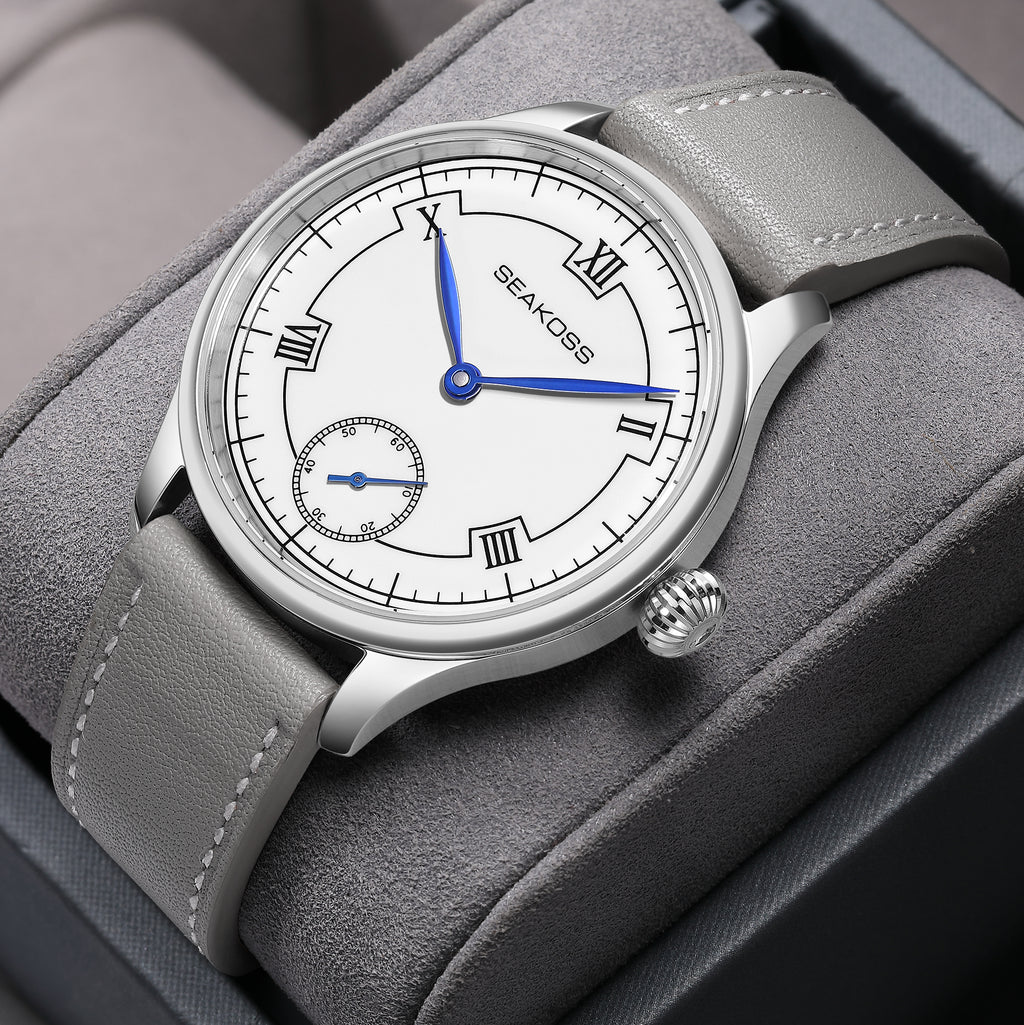 SEAKOSS 41mm Men's Automatic Mechanical Watch Original Seagull ST3621 Movement Sapphire Crystal 5ATM Waterproof Leather Strap Dress Watch