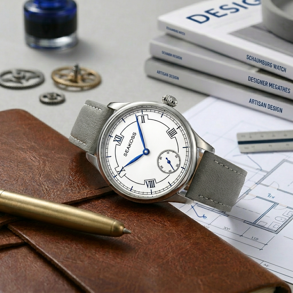 SEAKOSS 41mm Men's Automatic Mechanical Watch Original Seagull ST3621 Movement Sapphire Crystal 5ATM Waterproof Leather Strap Dress Watch