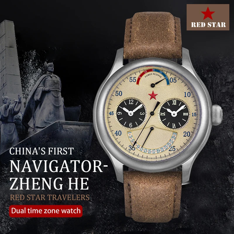 45mm GMT Dual Time Zone Men Automatic Mechanical Watches ST2545 Movement Calendar Mens Army Military Wristwatch Luminous Hand